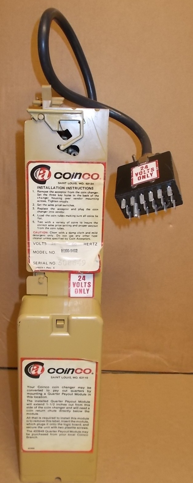 COINCO M300-9402 M150 24V 18 Pin Multi Price Coin Mech ... room wiring schematics 